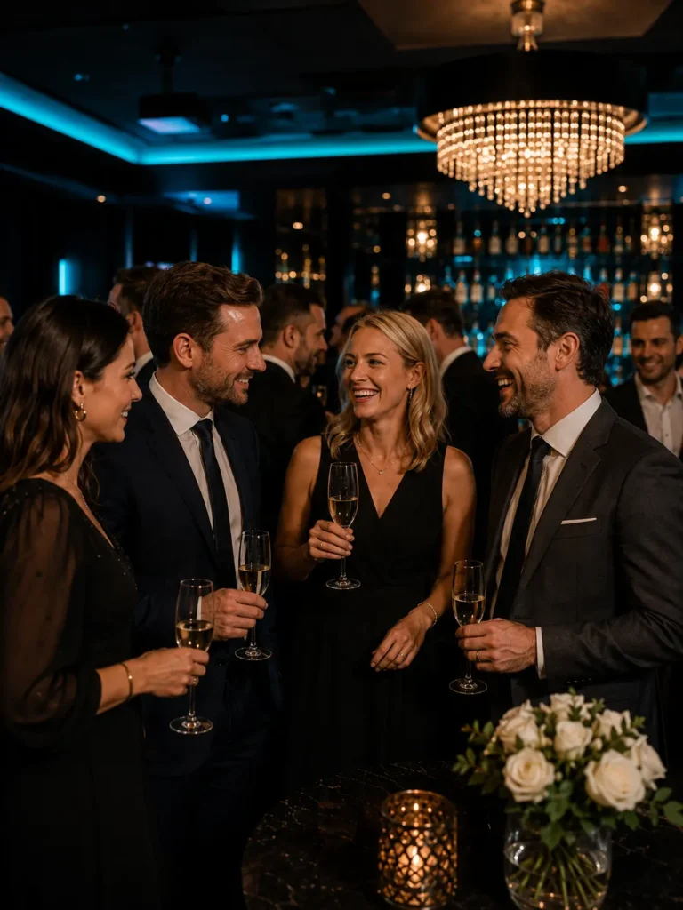 Colleagues enjoying an office and work party at a private venue in Luton