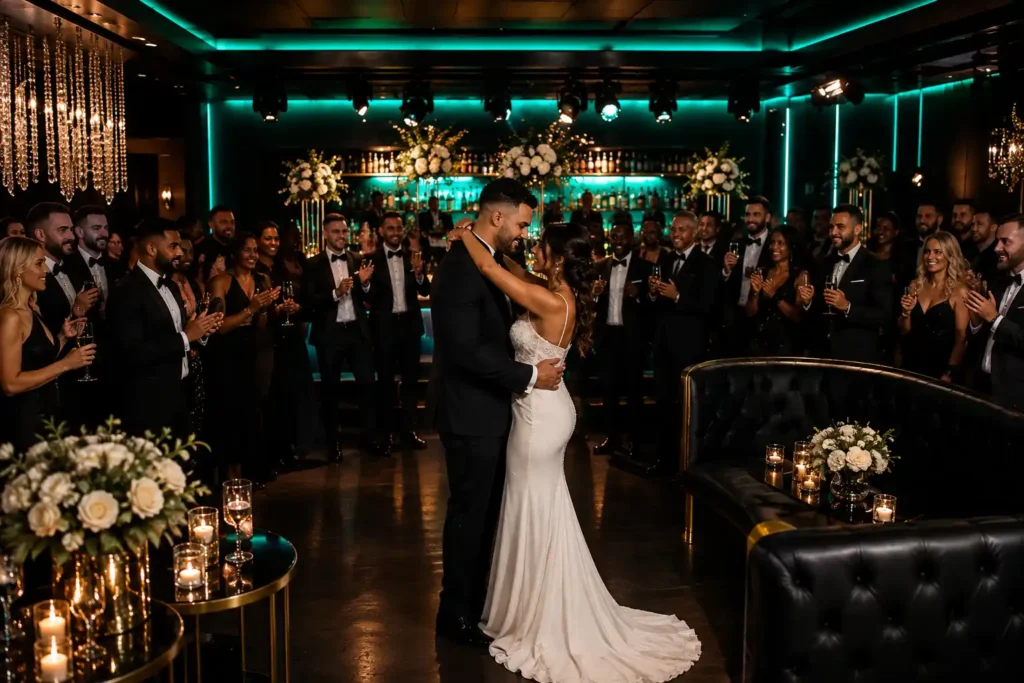 Wedding reception celebration at a stylish private venue in Luton
